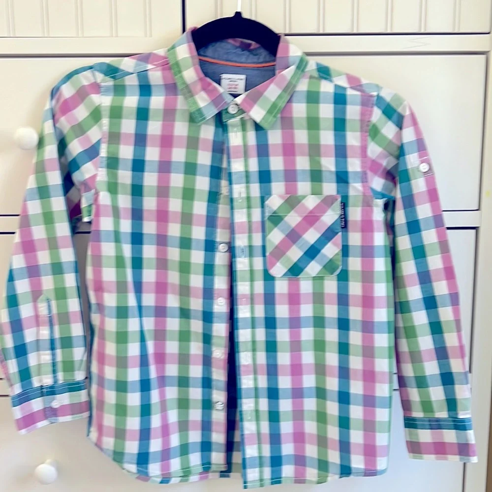 Polarn O. Pyret Boy's Plaid Button Down Shirt 6-8 years - Picture 1 of 8
